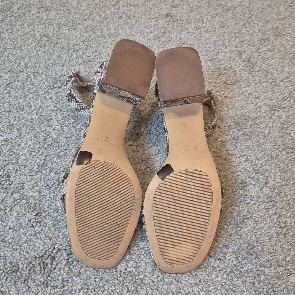 Mango Snake Skin Block Heel Sandals Shoes Size 9.5 — image 6 of 7